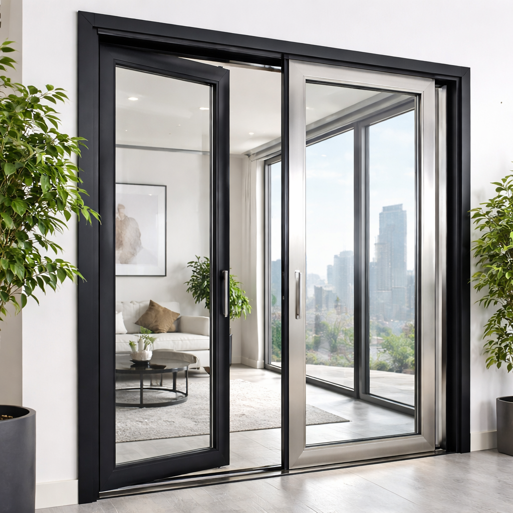 Dual Color Aluminium Glass Door